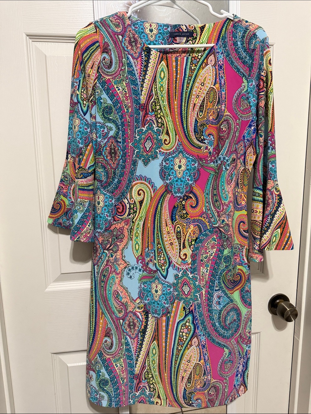 Tommy Hilfiger Multicolor Paisley Long Sleeve Shift Dress